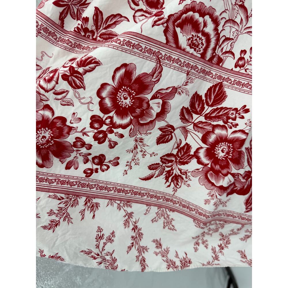 OCOC Womens Babydoll Knee Length Dress Size 4 White Red Vintage Floral Coquette - Picture 7 of 15